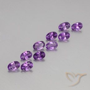 4.10 ctw Violet Amethyst Stones, Natural Amethyst in Oval Facet Shape for Sale