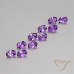 3.97 ctw Violet Amethyst Stones, Natural Amethyst in Oval Facet Shape for Sale