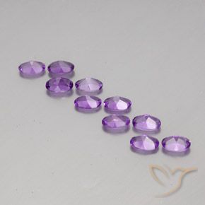 Amethyst Gemstones in 6 x 4 mm (calibrated) Size for Sale, Amethyst Stones in Medium-Dark Purplish Violet Color
