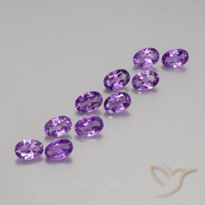 3.97 ctw Violet Amethyst Stones, Natural Amethyst in Oval Facet Shape for Sale