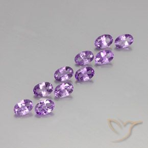 3.99 ctw Violet Amethyst Stones, Natural Amethyst in Oval Facet Shape for Sale
