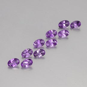3.94 ctw Violet Amethyst Stones, Natural Amethyst in Oval Facet Shape for Sale