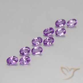 3.64 ctw Violet Amethyst Stones, Natural Amethyst in Oval Facet Shape for Sale