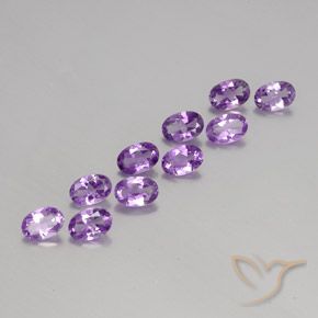 3.75 ctw Violet Amethyst Stones, Natural Amethyst in Oval Facet Shape for Sale
