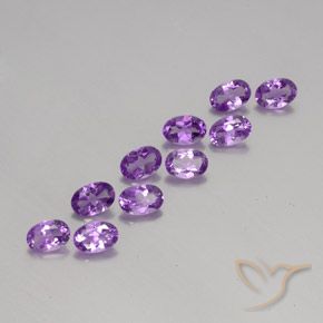 3.98 ctw Violet Amethyst Stones, Natural Amethyst in Oval Facet Shape for Sale