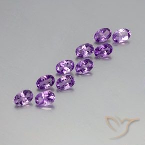3.81 ctw Violet Amethyst Stones, Natural Amethyst in Oval Facet Shape for Sale