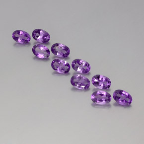 Medium-Dark Purplish Violet Amethyst Gem - 0.4ct Oval Facet (ID: 358284)
