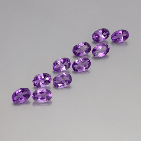 3.95 ctw Violet Amethyst Stones, Natural Amethyst in Oval Facet Shape for Sale