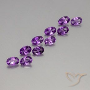 3.92 ctw Violet Amethyst Stones, Natural Amethyst in Oval Facet Shape for Sale