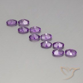 Amethyst Gemstones in 6 x 4 mm (calibrated) Size for Sale, Amethyst Stones in Medium-Dark Purplish Violet Color