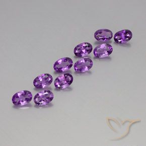 4.10 ctw Violet Amethyst Stones, Natural Amethyst in Oval Facet Shape for Sale