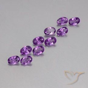 3.88 ctw Violet Amethyst Stones, Natural Amethyst in Oval Facet Shape for Sale
