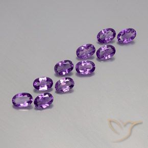 3.84 ctw Violet Amethyst Stones, Natural Amethyst in Oval Facet Shape for Sale