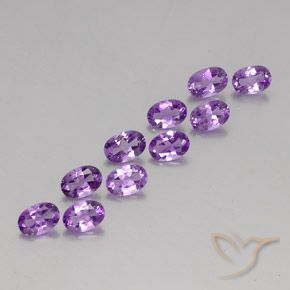 3.84 ctw Violet Amethyst Stones, Natural Amethyst in Oval Facet Shape for Sale