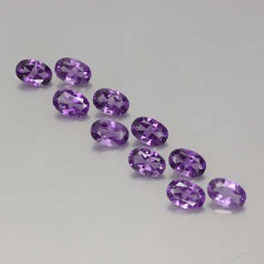 Pourpre violacé moyen-foncé Améthyste gemme - 0.4ct Ovale facette (ID: 358399)