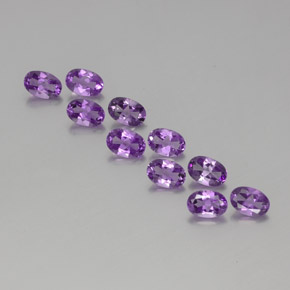 Пурпурно-фиолетовый Аметист Камень - 0.4ct Фасетный Овал (ID: 358403)