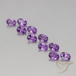Medium-Dark Purplish Violet Аметист Камень - 0.4ct Фасетный Овал (ID: 358406)