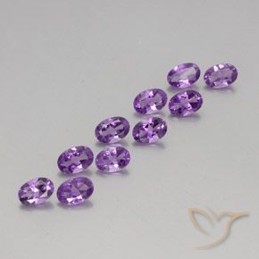 3.96 ctw Violet Amethyst Stones, Natural Amethyst in Oval Facet Shape for Sale