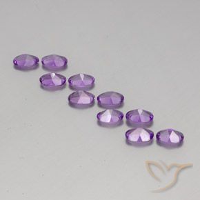 Amethyst Gemstones in 6.1 x 4.2 mm Size for Sale, Amethyst Stones in Medium-Dark Purplish Violet Color