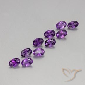 4.06 ctw Violet Amethyst Stones, Natural Amethyst in Oval Facet Shape for Sale