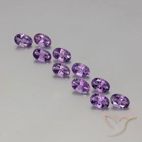 Medium-Dark Purplish Violet Аметист Камень - 0.4ct Фасетный Овал (ID: 358448)