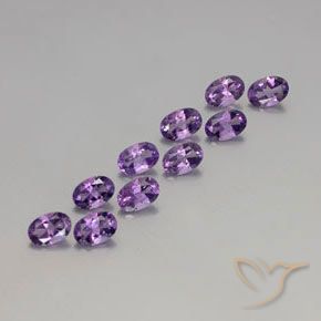 3.90 ctw Violet Amethyst Stones, Natural Amethyst in Oval Facet Shape for Sale