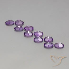 Amethyst Gemstones in 6 x 4 mm (calibrated) Size for Sale, Amethyst Stones in Medium-Dark Purplish Violet Color
