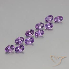 4.05 ctw Violet Amethyst Stones, Natural Amethyst in Oval Facet Shape for Sale