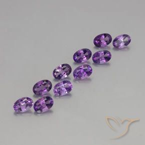 4.10 ctw Violet Amethyst Stones, Natural Amethyst in Oval Facet Shape for Sale