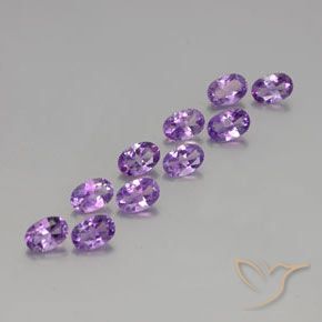 3.91 ctw Violet Amethyst Stones, Natural Amethyst in Oval Facet Shape for Sale