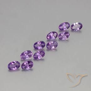 3.75 ctw Violet Amethyst Stones, Natural Amethyst in Oval Facet Shape for Sale