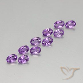 3.82 ctw Violet Amethyst Stones, Natural Amethyst in Oval Facet Shape for Sale