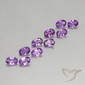 3.94 ctw Violet Amethyst Stones, Natural Amethyst in Oval Facet Shape for Sale