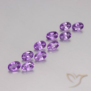 4.18 ctw Violet Amethyst Stones, Natural Amethyst in Oval Facet Shape for Sale