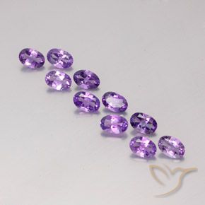 3.97 ctw Violet Amethyst Gemstones, Amethyst Gems in Oval Facet Shape for Sale.