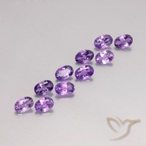 3.97 ctw Violet Amethyst Stones, Natural Amethyst in Oval Facet Shape for Sale