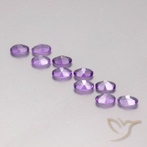 Amethyst Gemstones in 6 x 4 mm (calibrated) Size for Sale, Amethyst Stones in Medium Purplish Violet Color