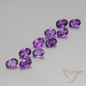 3.86 ctw Violet Amethyst Stones, Natural Amethyst in Oval Facet Shape for Sale