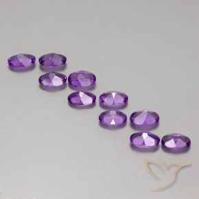 Amethyst Gemstones in 6 x 4 mm (calibrated) Size for Sale, Amethyst Stones in Medium-Dark Purplish Violet Color