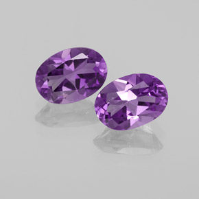1.38 ct Violet Amethyst Gemstone, Amethyst Gem in Oval Facet Shape for Sale.