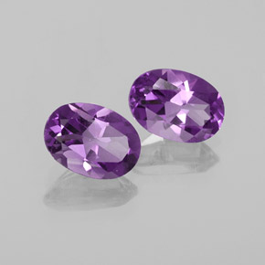 1.38 ct Violet Amethyst Stone, Natural Amethyst in Oval Facet Shape for Sale