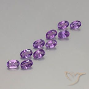 4.05 ctw Violet Amethyst Stones, Natural Amethyst in Oval Facet Shape for Sale
