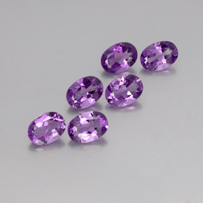 4.16 ctw Violet Amethyst Stones, Natural Amethyst in Oval Facet Shape for Sale