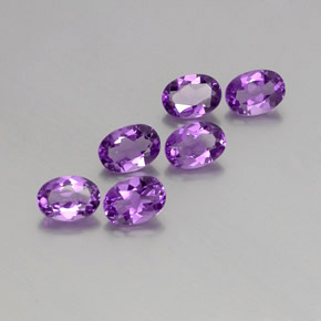 4.21 ctw Violet Amethyst Stones, Natural Amethyst in Oval Facet Shape for Sale