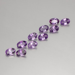 4.11 ctw Violet Amethyst Stones, Natural Amethyst in Oval Facet Shape for Sale