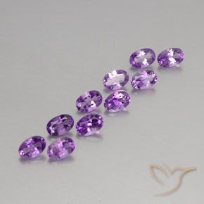 4.12 ctw Violet Amethyst Stones, Natural Amethyst in Oval Facet Shape for Sale