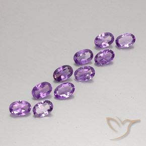 3.45 ctw Violet Amethyst Stones, Natural Amethyst in Oval Facet Shape for Sale