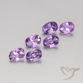 4.29 ctw Violet Amethyst Stones, Natural Amethyst in Oval Facet Shape for Sale
