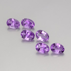 Medium Purplish Violet Amethyst Gem - 0.8ct Oval Facet (ID: 358877)