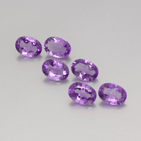 Пурпурно-фиолетовый Аметист Камень - 0.7ct Фасетный Овал (ID: 358878)